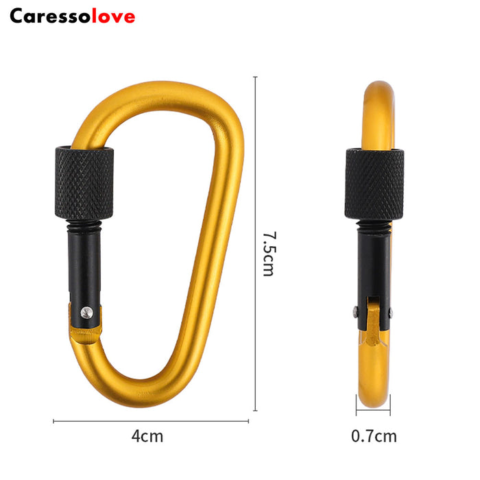 Careolove 8PCS Screwgate Locking Carabiner Clip, Aluminum D Ring Shape Carabiner For Camping Fishing And Outdoor Use