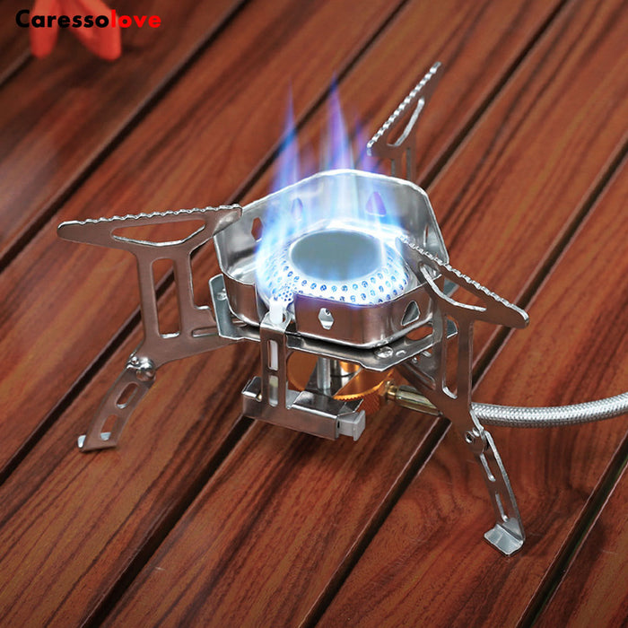 Caressolove 3800W Windproof Camping Gas Stove Portable Foldable Backpacking Stove with Piezo Ignition Outdoor Camping Hiking Picnic Stove Burner