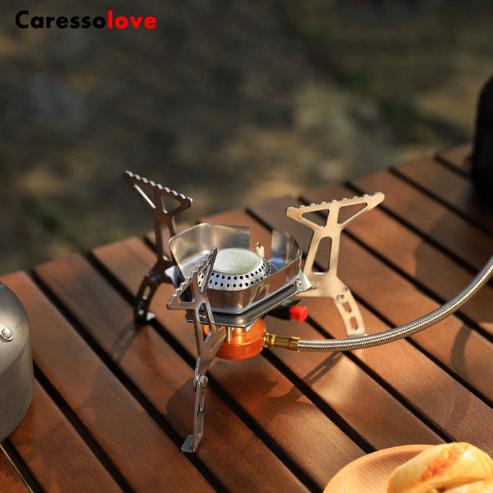Caressolove 3800W Windproof Camping Gas Stove Portable Foldable Backpacking Stove with Piezo Ignition Outdoor Camping Hiking Picnic Stove Burner