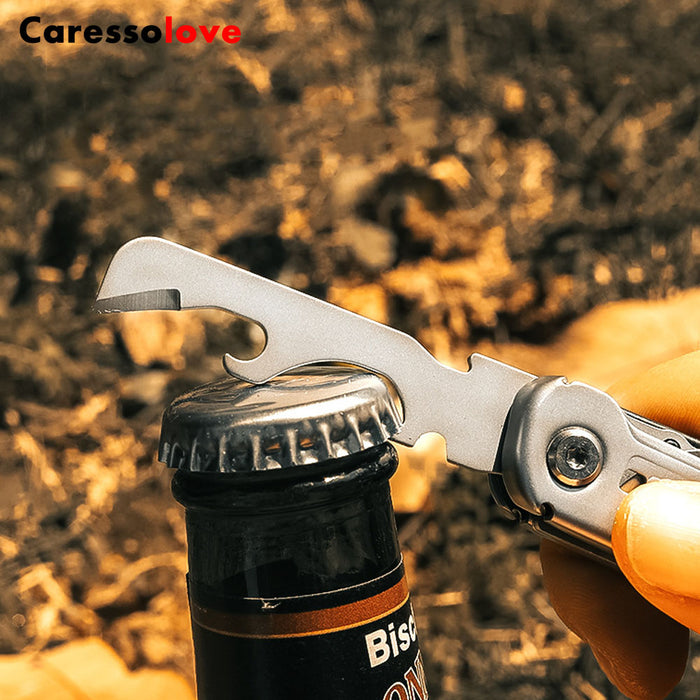 Caressolove 9-in-1 Multitool Pocket Knife With Clip, EDC Multi Tool Folding Knife for Camping Hiking, Multifunctional Outdoor Knife Survival Gear