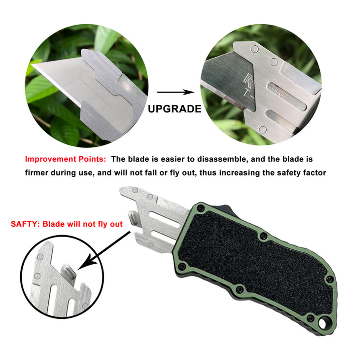 Caressolove Automatic Utility Knife, 2nd Generation Automatic Box Cutter, Durable Blade Holder Auto Razor Blade Cutter with 5pcs Extra Blades