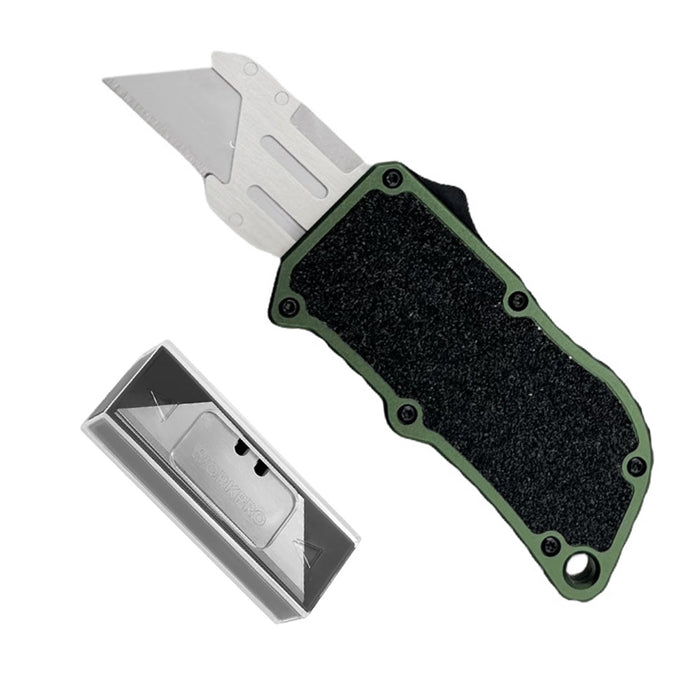 Caressolove Automatic Utility Knife, 2nd Generation Automatic Box Cutter, Durable Blade Holder Auto Razor Blade Cutter with 5pcs Extra Blades