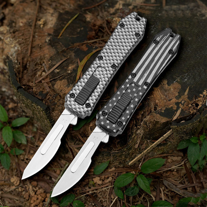 Caressolove Automatic Utility Knife, Auto Box Cutter with 10PCS Scalpel Blades, Retractable Razor Blades Pocket Knife For Men