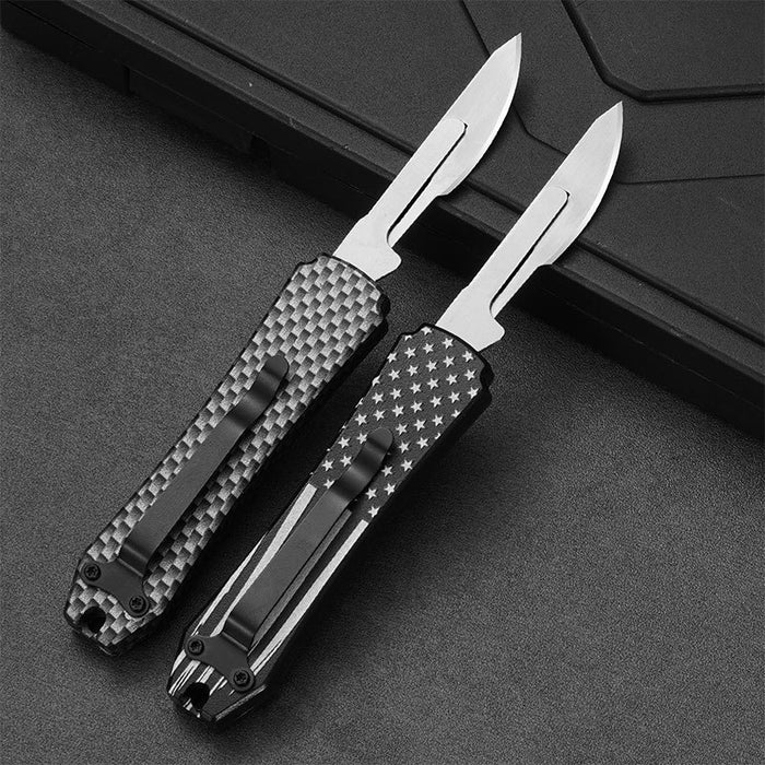 Caressolove Automatic Utility Knife, Auto Box Cutter with 10PCS Scalpel Blades, Retractable Razor Blades Pocket Knife For Men