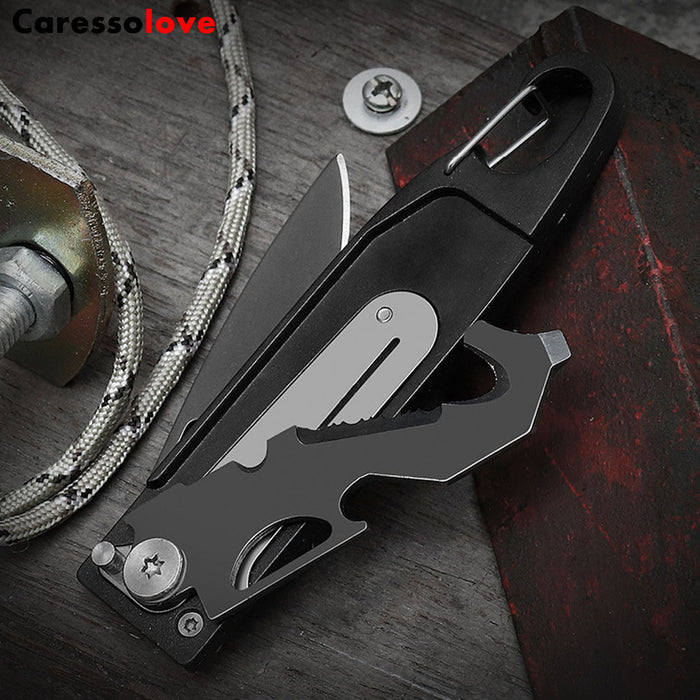 Caressolove Multifunctional Folding Pocket Knife, Everyday Carry Survival Tool And Outdoor Activities Multitool Camping Pocketknife