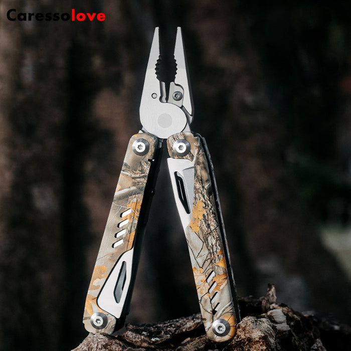 Caressolove Multifunctional Pliers Outdoor Folding Needle Nose Pliers Stainless Steel Multifunctional Tool Pliers With Knife Saw Screwdriver Scissors
