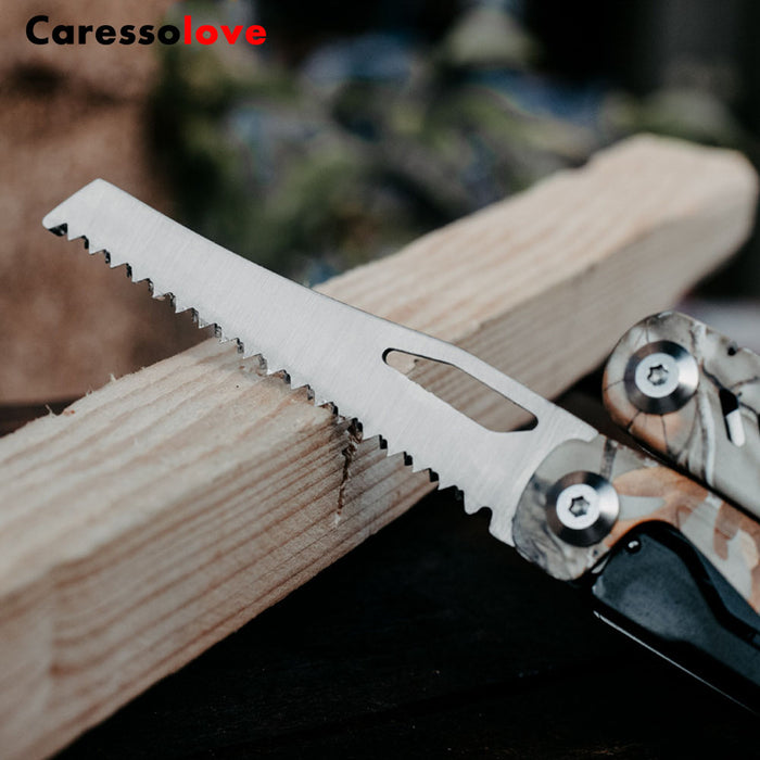 Caressolove Multifunctional Pliers Outdoor Folding Needle Nose Pliers Stainless Steel Multifunctional Tool Pliers With Knife Saw Screwdriver Scissors