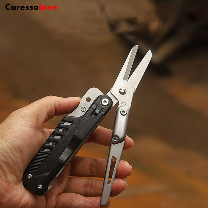 Caressolove New Outdoor Multifunctional Folding Knife Portable Knife And Scissor Emergency Disaster Preparedness Survival Tool