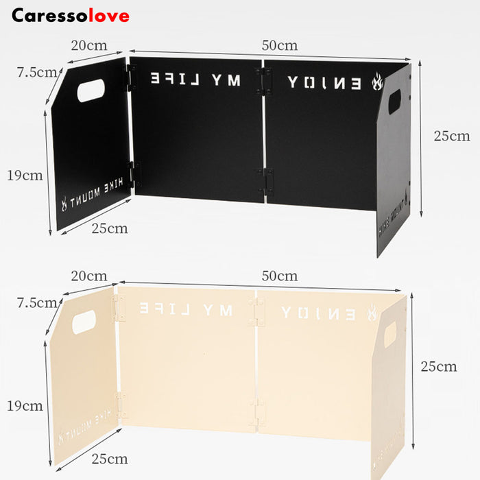 Caressolove Stove Windscreen  Folding Camping Stove Windshield 4 Plates Travel Camping Windscreen Burning Protection Wind Screen for Outdoor BBQ Stove
