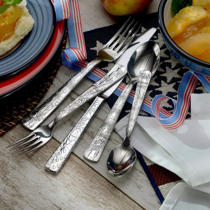 Celebrate American Liberty - 65 Piece Set (Includes 5 Piece Service Set with Solid Handle Knife)