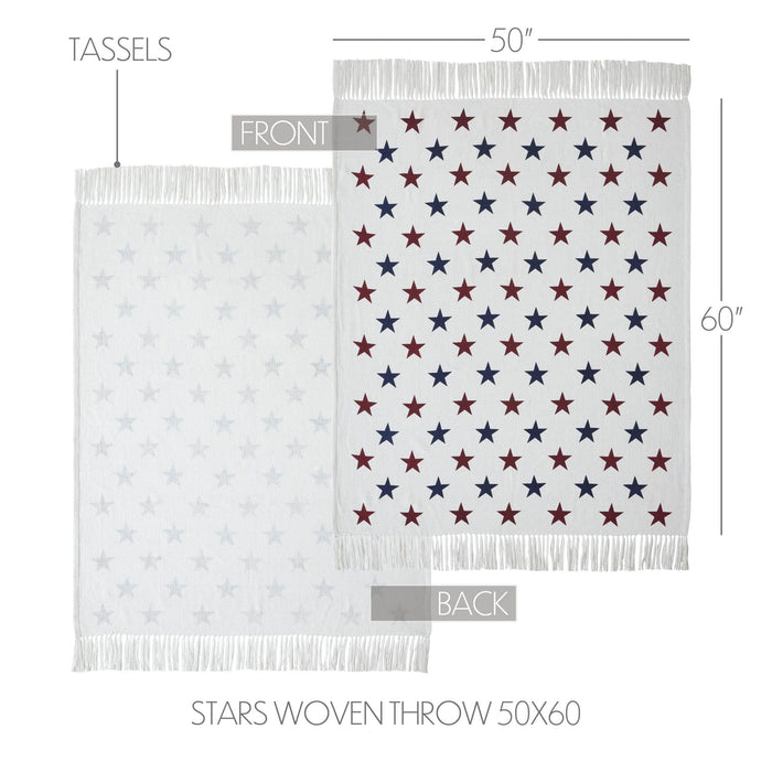 Celebration Stars Woven Throw - Primitive Star Quilt Shop