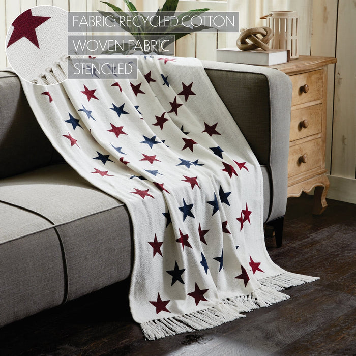 Celebration Stars Woven Throw - Primitive Star Quilt Shop