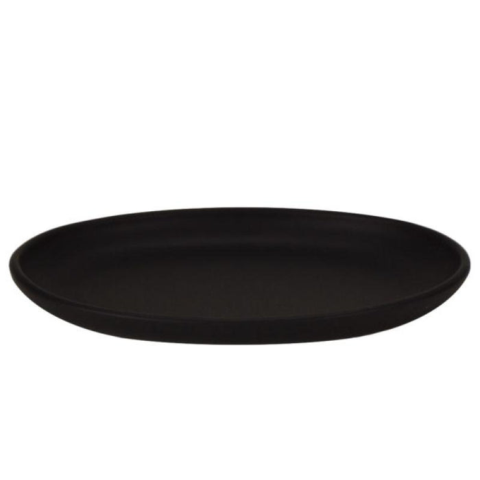 Ceramic Oval Serving Platter in American Black Matte 12.5" x 9"