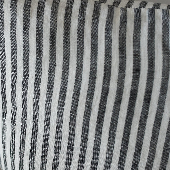 Charcoal Stripe 100% Linen Cushion Cover