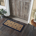 Charleston Mosaic Blue Coir Rectangle Rug 17x36" - Primitive Star Quilt Shop