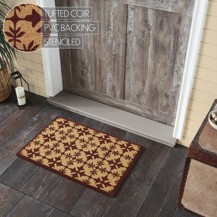 Charleston Mosaic Burgundy Coir Rectangle Rug 20x30" - Primitive Star Quilt Shop