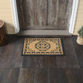 Charleston Mosaic Charcoal Coir Rectangle Rug 20x30" - Primitive Star Quilt Shop