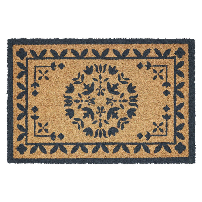 Charleston Mosaic Charcoal Coir Rectangle Rug 20x30" - Primitive Star Quilt Shop