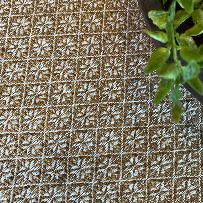 Cherry Blossom Mustard and Creme Woven Table Runner 32" - Primitive Star Quilt Shop