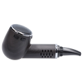 Side view of the Cipher Nautilus V3 Dry Herb Vaporizer - Black Wood showing its rounded chamber, chrome trim, dual buttons, vented body, and angled mouthpiece.