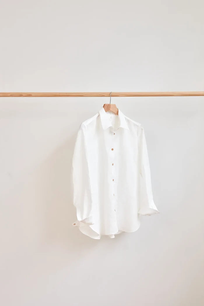 Timeless Classic Shirt pattern, showcasing traditional shirt making techniques with a modern cut, available in UK sizes 4-28