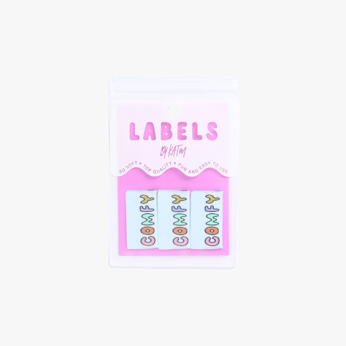 Comfy woven KATM sewing labels for handmade clothes and DIY sewing projects