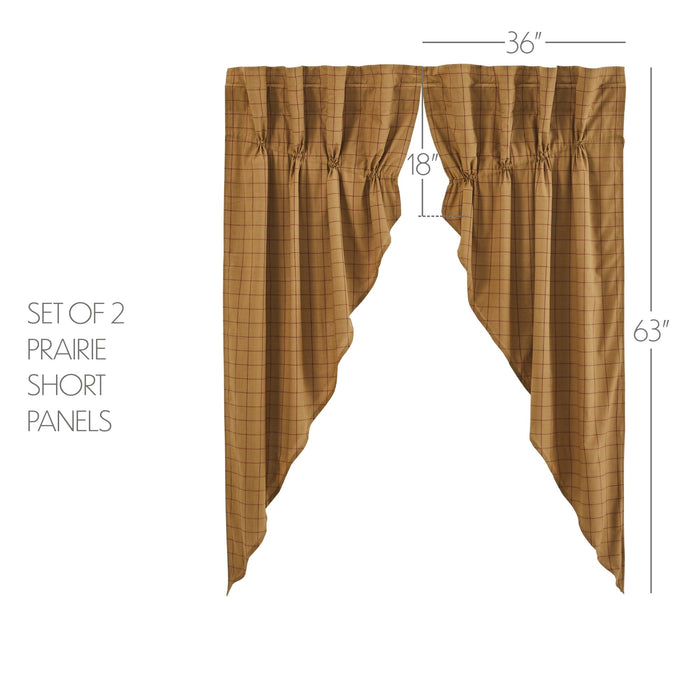 Connell Lined Prairie Curtains 63" - Primitive Star Quilt Shop