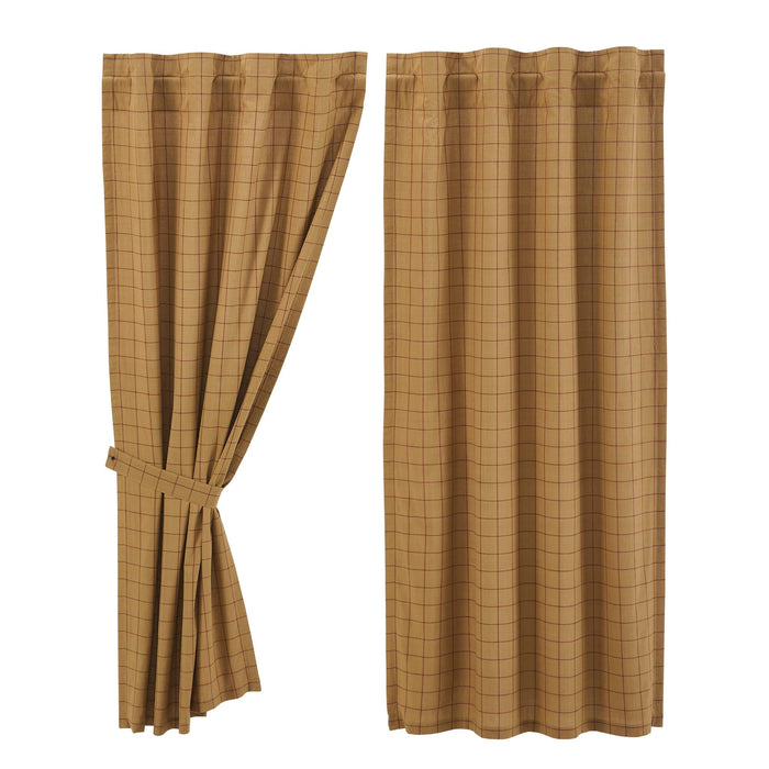 Connell Lined Short Panel Curtains 63" - Primitive Star Quilt Shop