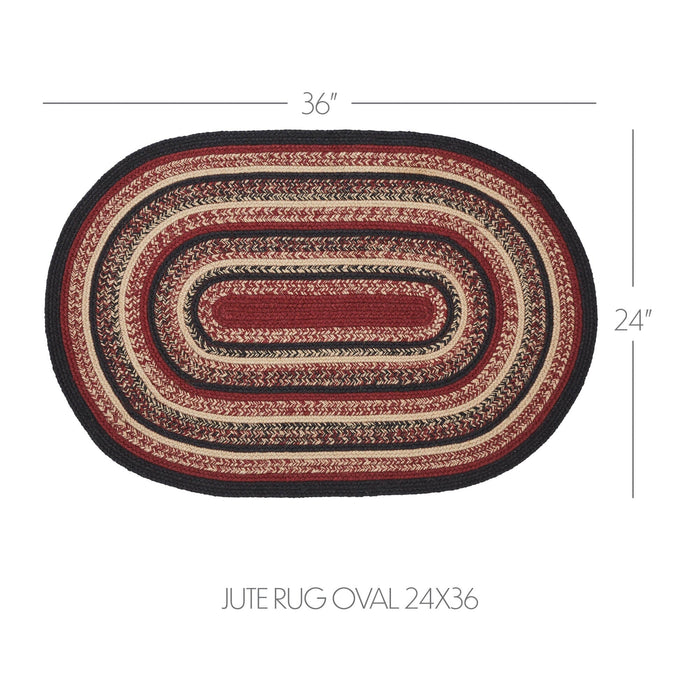 Connell Oval Braided Rug 24x36" - Primitive Star Quilt Shop