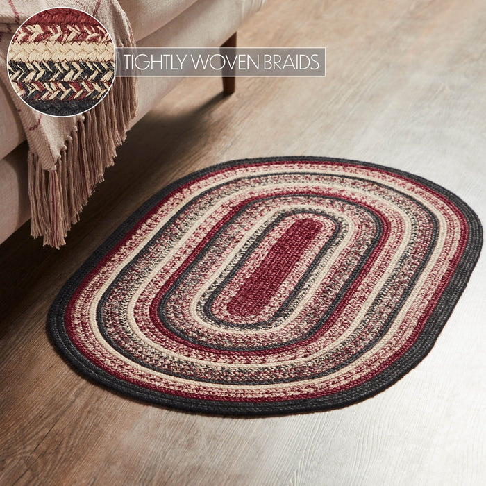Connell Oval Braided Rug 24x36" - Primitive Star Quilt Shop