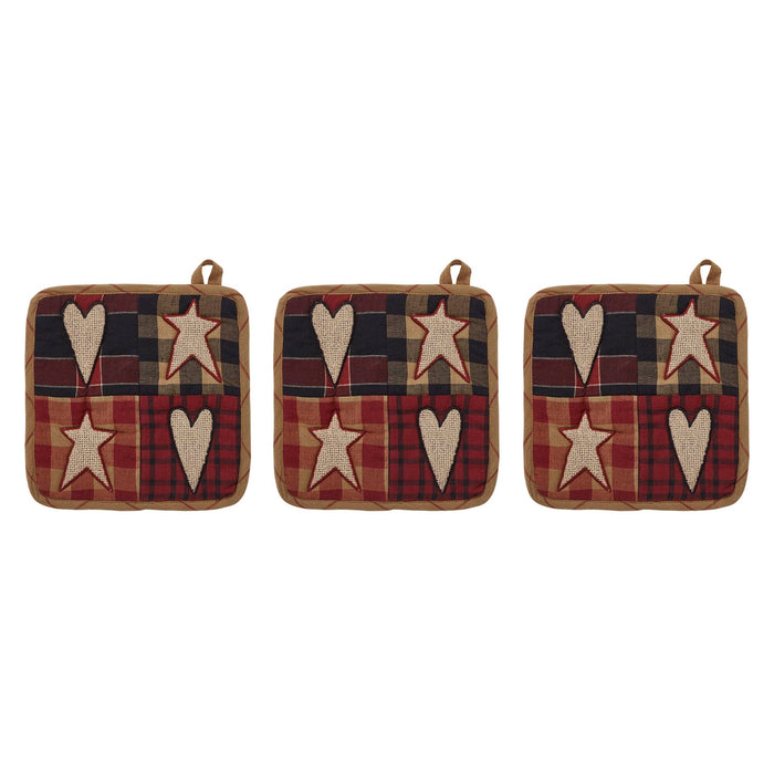 Connell Patchwork Pot Holder - Set of 3 - Primitive Star Quilt Shop