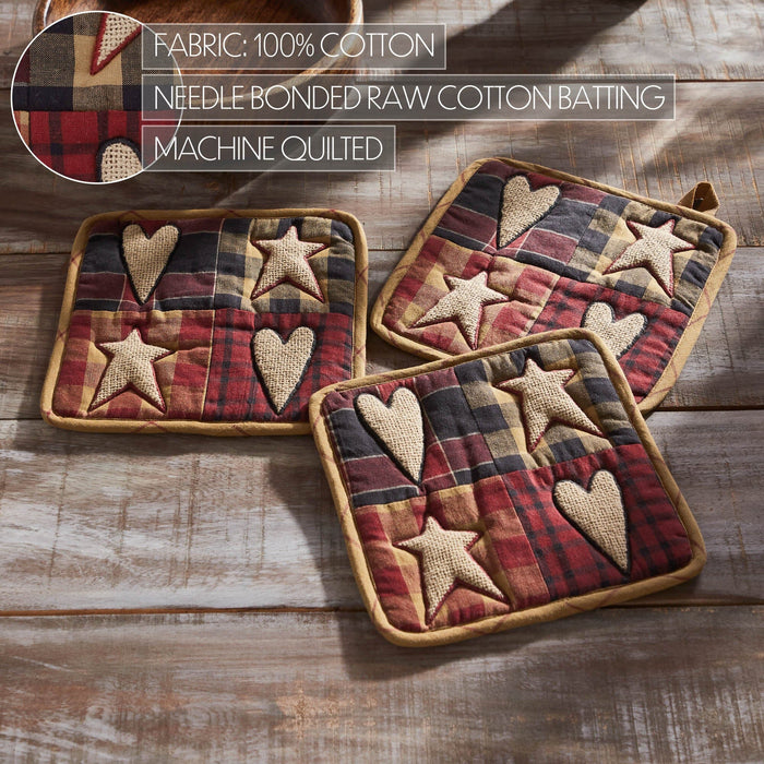 Connell Patchwork Pot Holder - Set of 3 - Primitive Star Quilt Shop