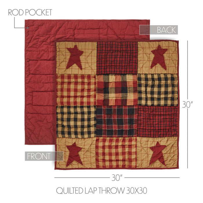 Connell Quilted Lap Throw 30x30" - Primitive Star Quilt Shop