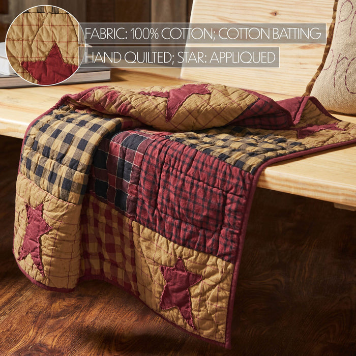 Connell Quilted Lap Throw 30x30" - Primitive Star Quilt Shop