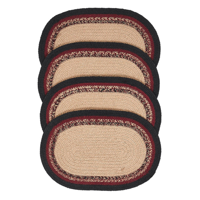 Connell Stencil Stars Braided Oval Placemat 10x15" - Set of 4 - Primitive Star Quilt Shop