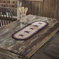 Connell Stencil Stars Braided Oval Runner 12x36" - Primitive Star Quilt Shop