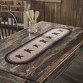 Connell Stencil Stars Braided Oval Runner 12x48" - Primitive Star Quilt Shop