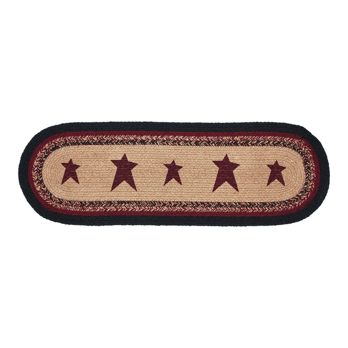 Connell Stencil Stars Braided Oval Runner 8x24" - Primitive Star Quilt Shop
