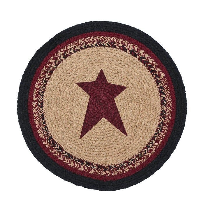 Connell Stencil Stars Braided Trivet 12" - Primitive Star Quilt Shop