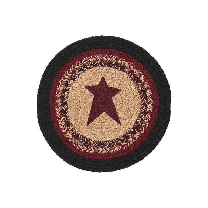 Connell Stencil Stars Braided Trivet 8" - Primitive Star Quilt Shop