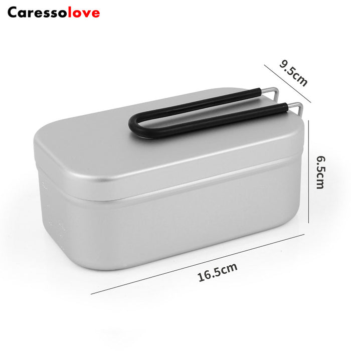 Cooking Bento Box Set, Japanese Aluminum Lunch Box Outdoor Cooking Utensils With Scale, Camping Travel Cooking Food Box Bento Box (800ML)
