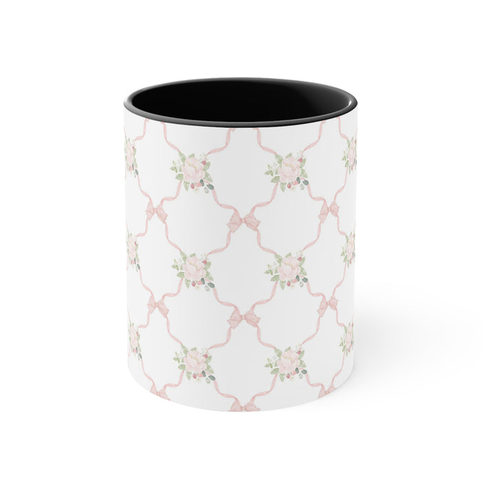 Coquette Black with Pink Bow Ceramic Mug