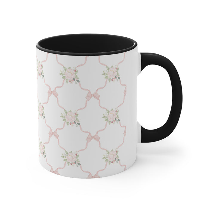 Coquette Black with Pink Bow Ceramic Mug