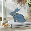 Country Blue Enamel Wooden Bunny 9x9.5" - Primitive Star Quilt Shop