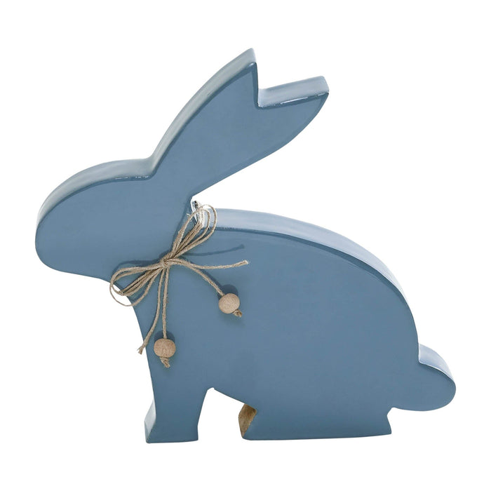 Country Blue Enamel Wooden Bunny 9x9.5" - Primitive Star Quilt Shop
