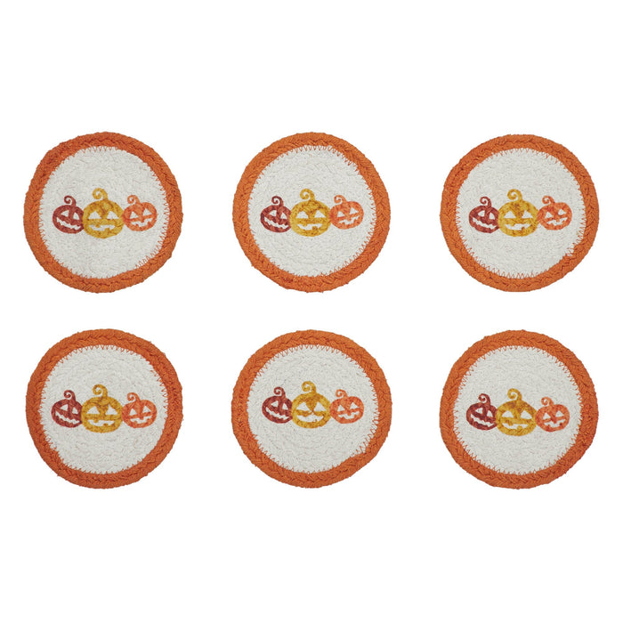 Country Halloween Braided Coasters - Set of 6 - Primitive Star Quilt Shop
