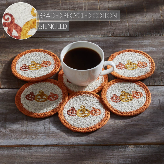 Country Halloween Braided Coasters - Set of 6 - Primitive Star Quilt Shop