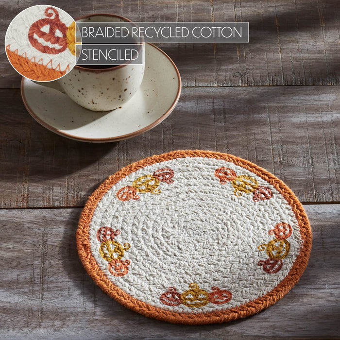Country Halloween Braided Trivet 8" - Primitive Star Quilt Shop