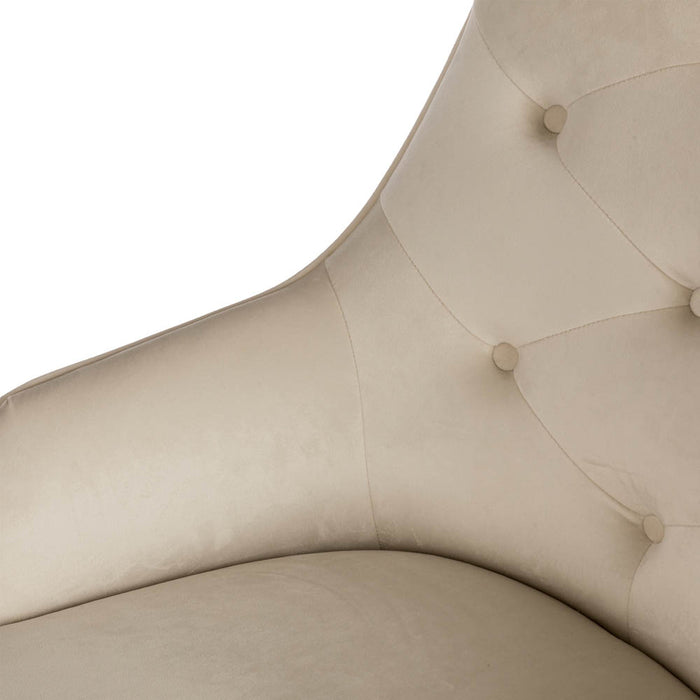 Cream Velvet Gaslift Adjustable Swivel Office Chair/Desk Chair