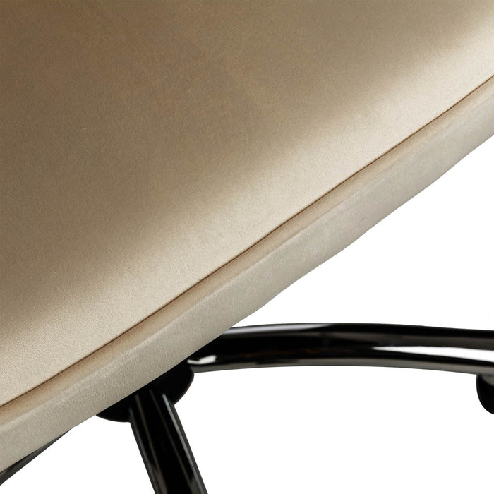 Cream Velvet Gaslift Adjustable Swivel Office Chair/Desk Chair
